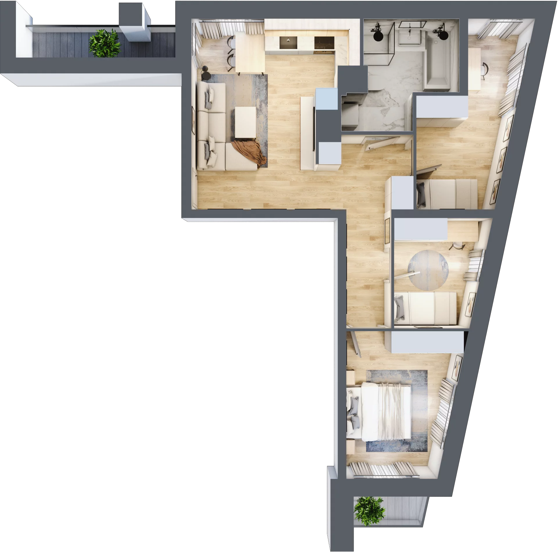 4 pokoje, mieszkanie 66,13 m², piętro 5, oferta nr M32, Pańska Park, Rzeszów, Przybyszówka, ul. Pańska