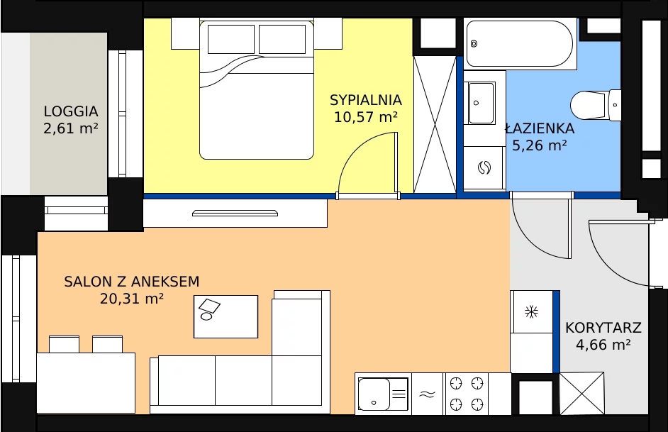 Zalety mieszkania 40.8 m², M35