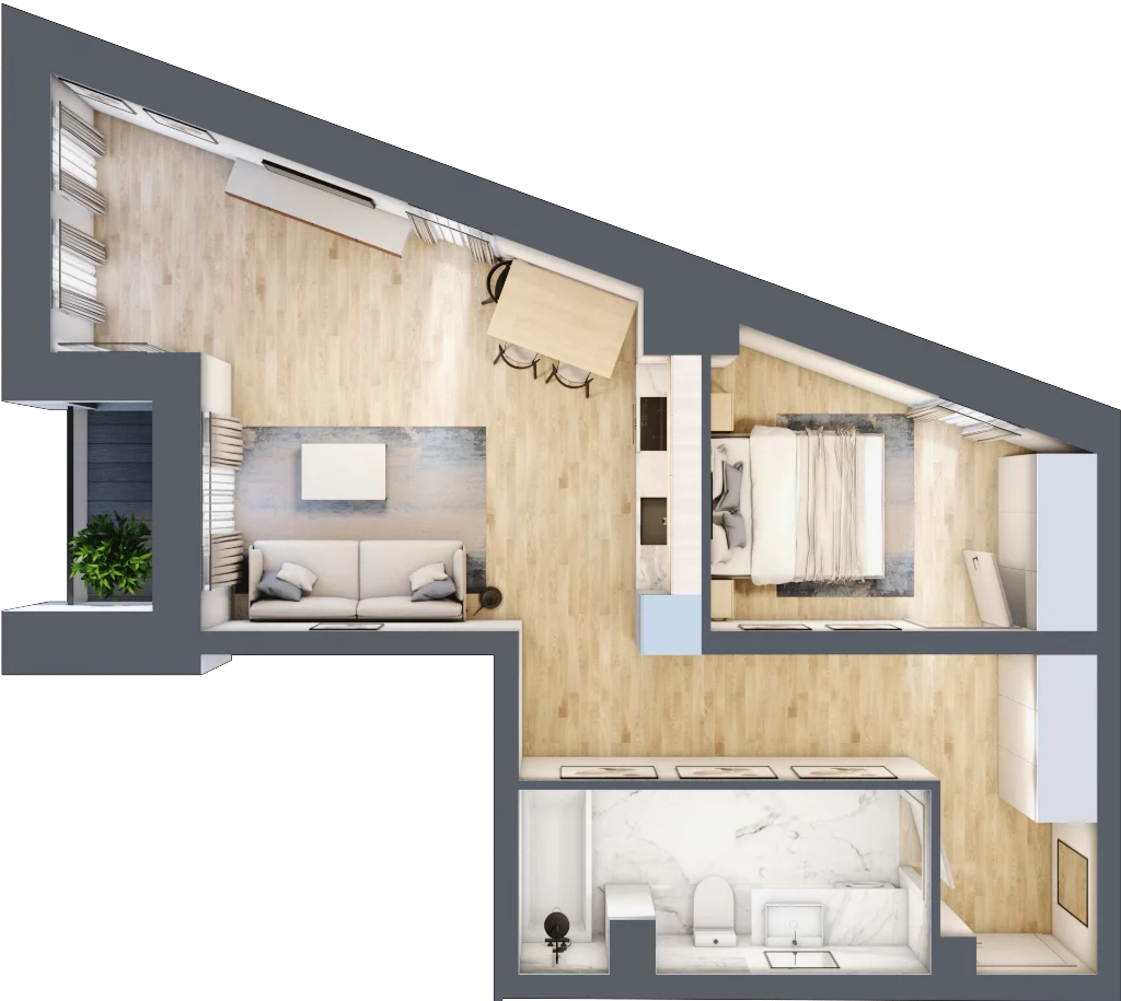 2 pokoje, mieszkanie 50,76 m², piętro 5, oferta nr M38, Pańska Park, Rzeszów, Przybyszówka, ul. Pańska