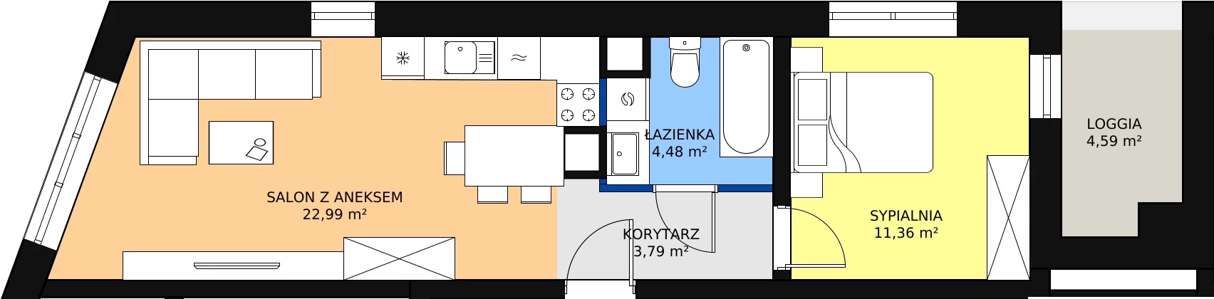 Zalety mieszkania 42.62 m², M47
