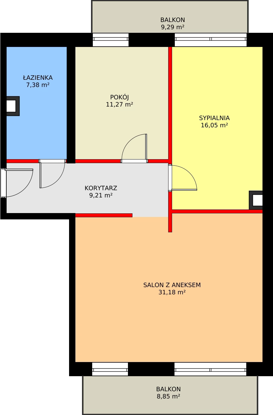 5 pokoi, mieszkanie 106,70 m², piętro 2, oferta nr E/2/6, Natura Park, Łódź, Widzew, Dolina Łódki, ul. Listopadowa