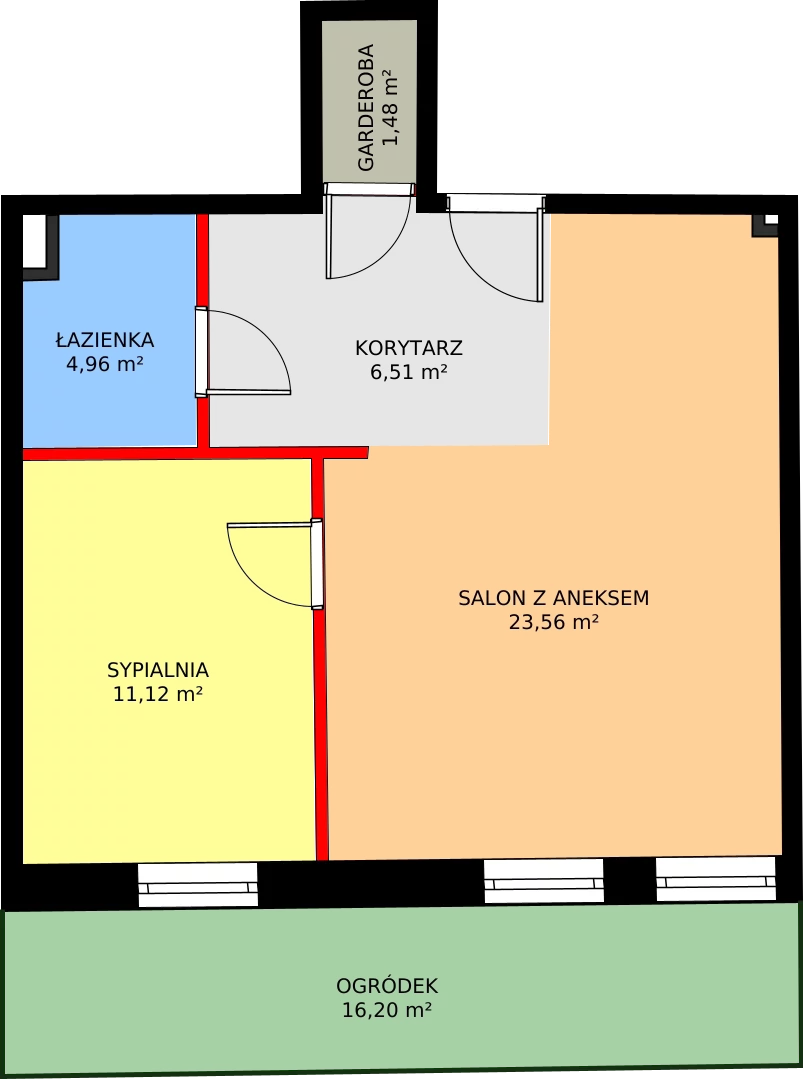 2 pokoje, mieszkanie 47,63 m², parter, oferta nr H/0/2, Natura Park, Łódź, Widzew, Dolina Łódki, ul. Listopadowa
