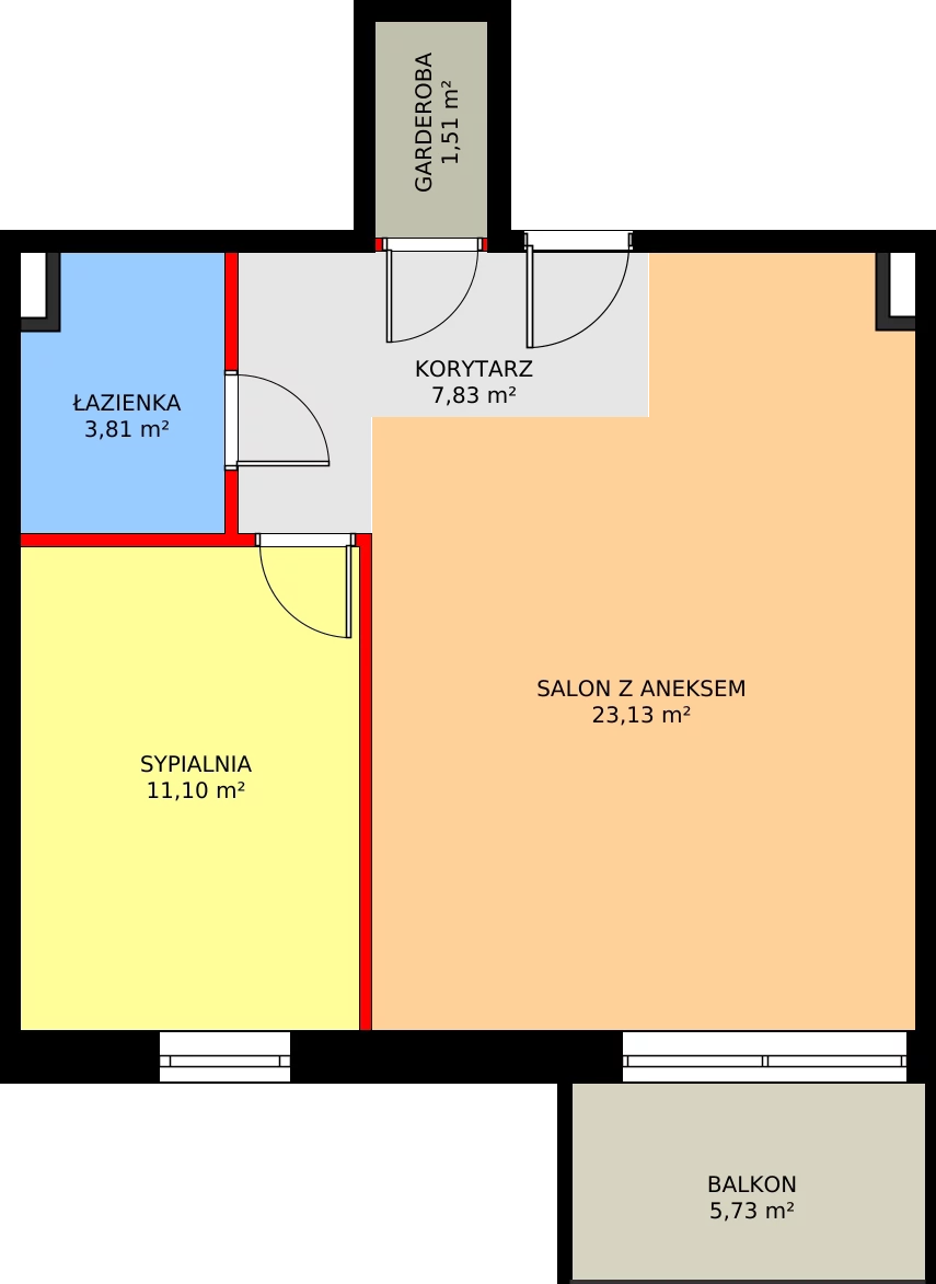 2 pokoje, mieszkanie 47,38 m², piętro 2, oferta nr I/2/17, Natura Park, Łódź, Widzew, Dolina Łódki, ul. Listopadowa