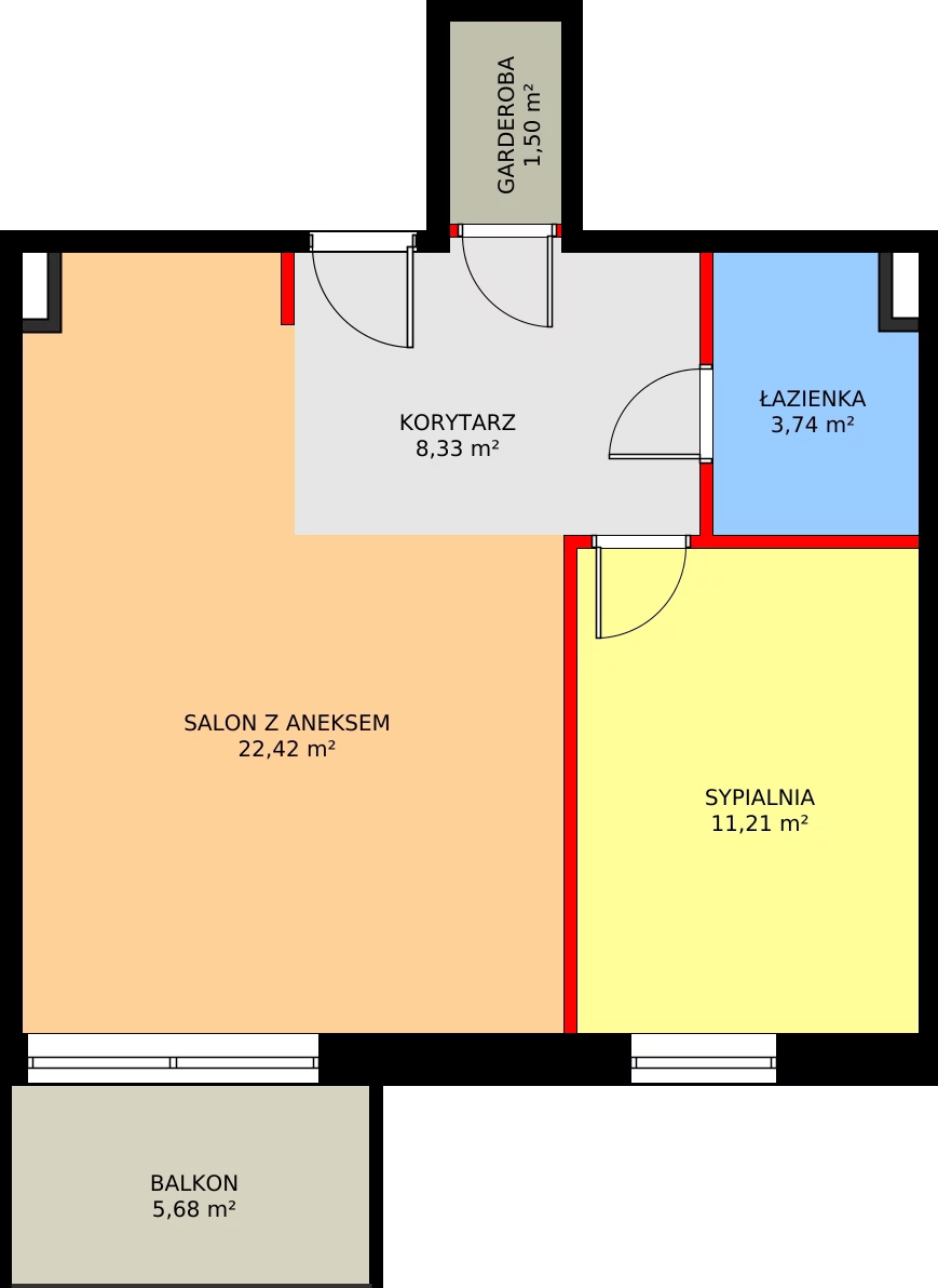 2 pokoje, mieszkanie 47,90 m², piętro 2, oferta nr I/2/23, Natura Park, Łódź, Widzew, Dolina Łódki, ul. Listopadowa