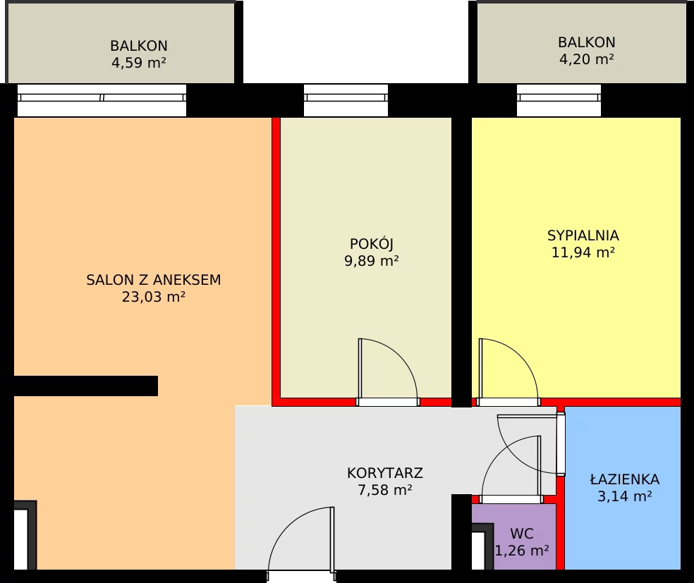 3 pokoje, mieszkanie 56,84 m², piętro 1, oferta nr I/1/11, Natura Park, Łódź, Widzew, Dolina Łódki, ul. Listopadowa