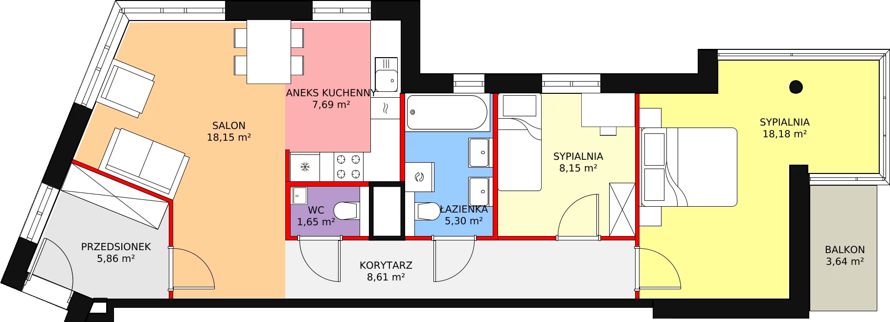 Mieszkanie 73,59 m², piętro 2, oferta nr A-2-12, Rezydencja Góra Kalwaria, Góra Kalwaria, Moczydłów, ul. Długa