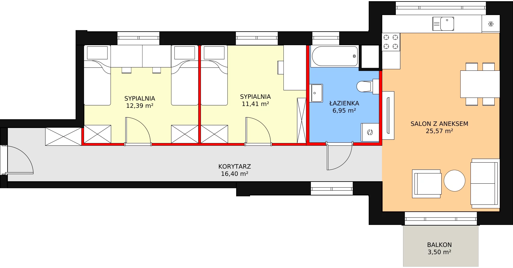 Mieszkanie 72,72 m², piętro 1, oferta nr B-1-10, Rezydencja Góra Kalwaria, Góra Kalwaria, Moczydłów, ul. Długa