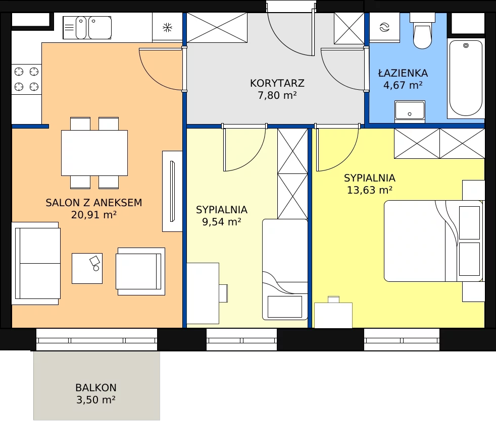 Zalety mieszkania 56.55 m², 1_13