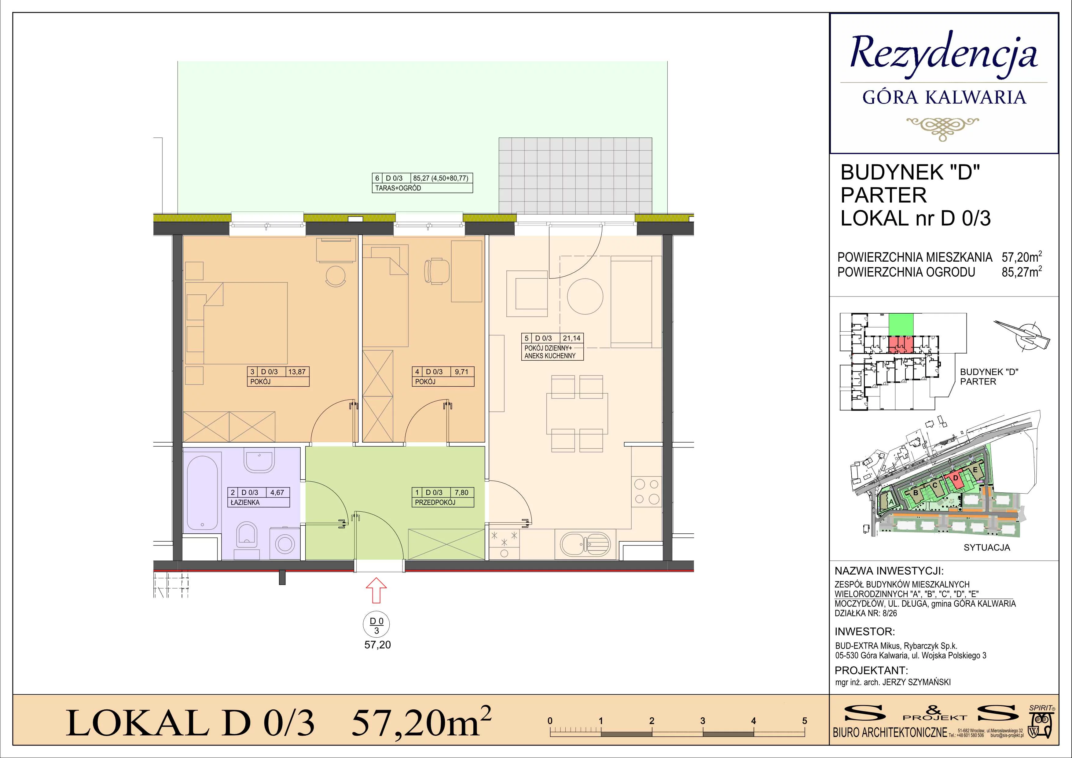 3 pokoje, mieszkanie 57,20 m², parter, oferta nr 0/3, Rezydencja Góra Kalwaria Budynek D, Moczydłów, ul. Długa