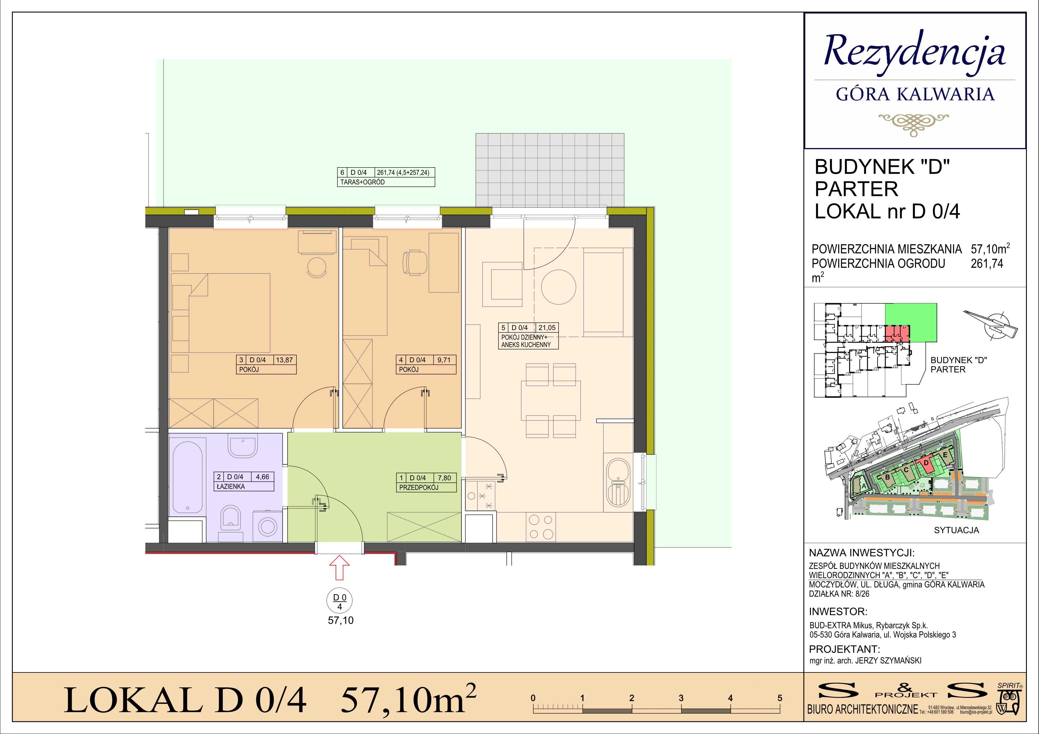 3 pokoje, mieszkanie 57,10 m², parter, oferta nr 0/4, Rezydencja Góra Kalwaria Budynek D, Moczydłów, ul. Długa