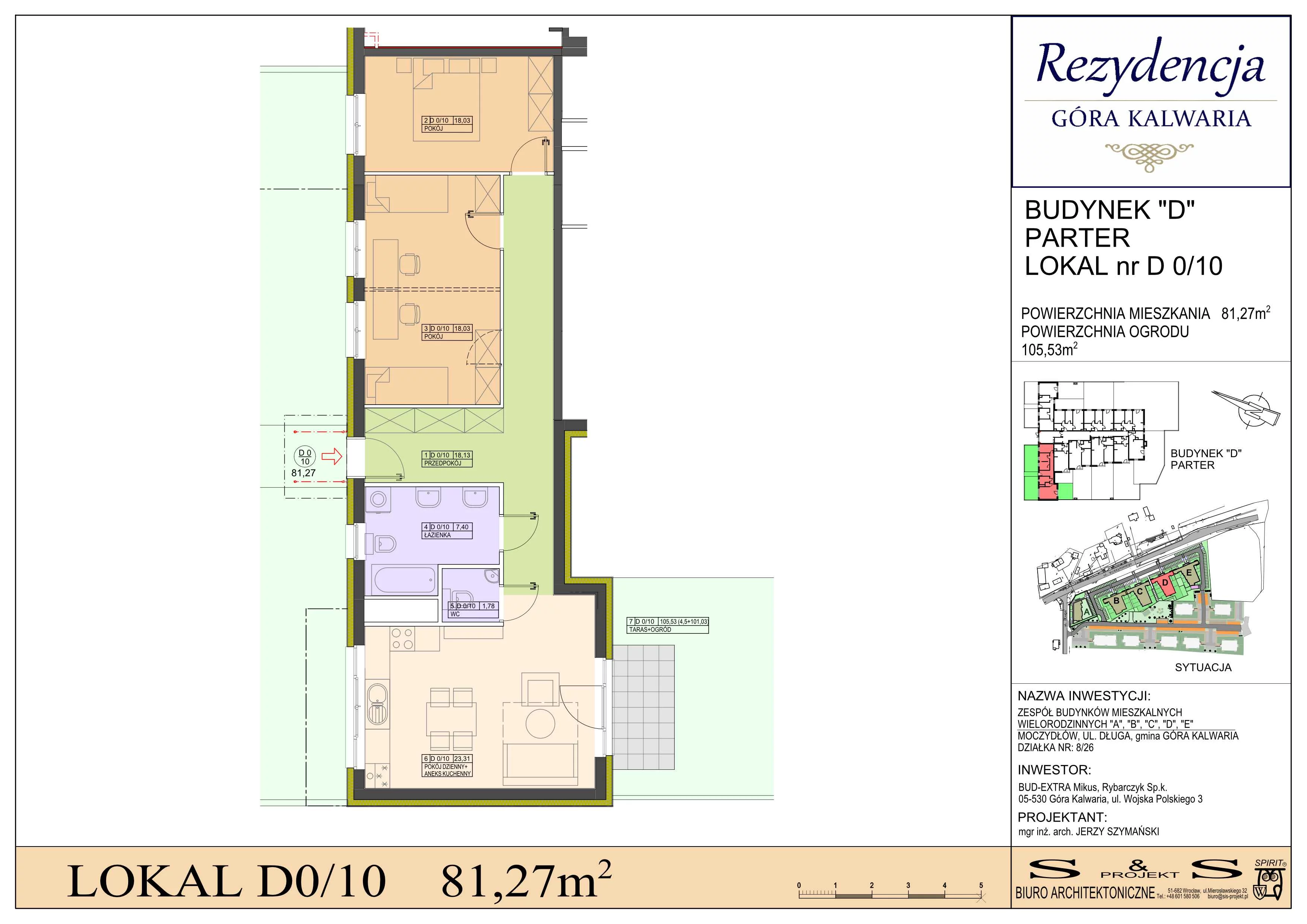 3 pokoje, mieszkanie 81,27 m², parter, oferta nr 0/10, Rezydencja Góra Kalwaria Budynek D, Moczydłów, ul. Długa