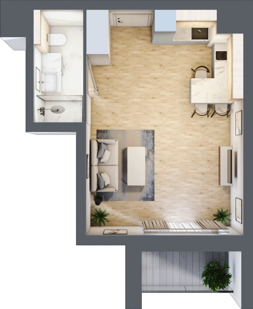 1 pokój, apartament inwestycyjny 31,37 m², piętro 3, oferta nr A/4/07, Sand and Sky Apartments, Międzyzdroje, ul. Gryfa Pomorskiego