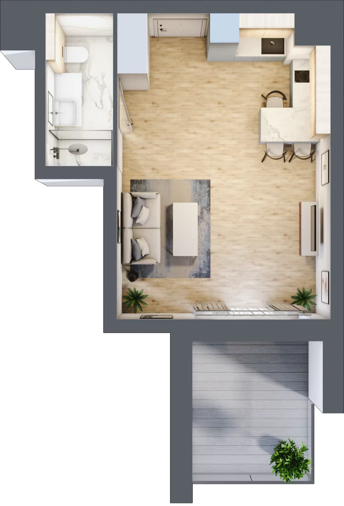 1 pokój, apartament inwestycyjny 31,37 m², piętro 2, oferta nr A/3/08, Sand and Sky Apartments, Międzyzdroje, ul. Gryfa Pomorskiego