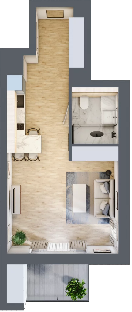 1 pokój, apartament inwestycyjny 34,31 m², piętro 2, oferta nr A/3/09, Sand and Sky Apartments, Międzyzdroje, ul. Gryfa Pomorskiego