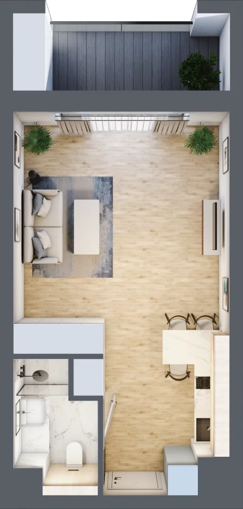 1 pokój, apartament 32,69 m², piętro 1, oferta nr A/2/02, Sand and Sky Apartments, Międzyzdroje, ul. Gryfa Pomorskiego