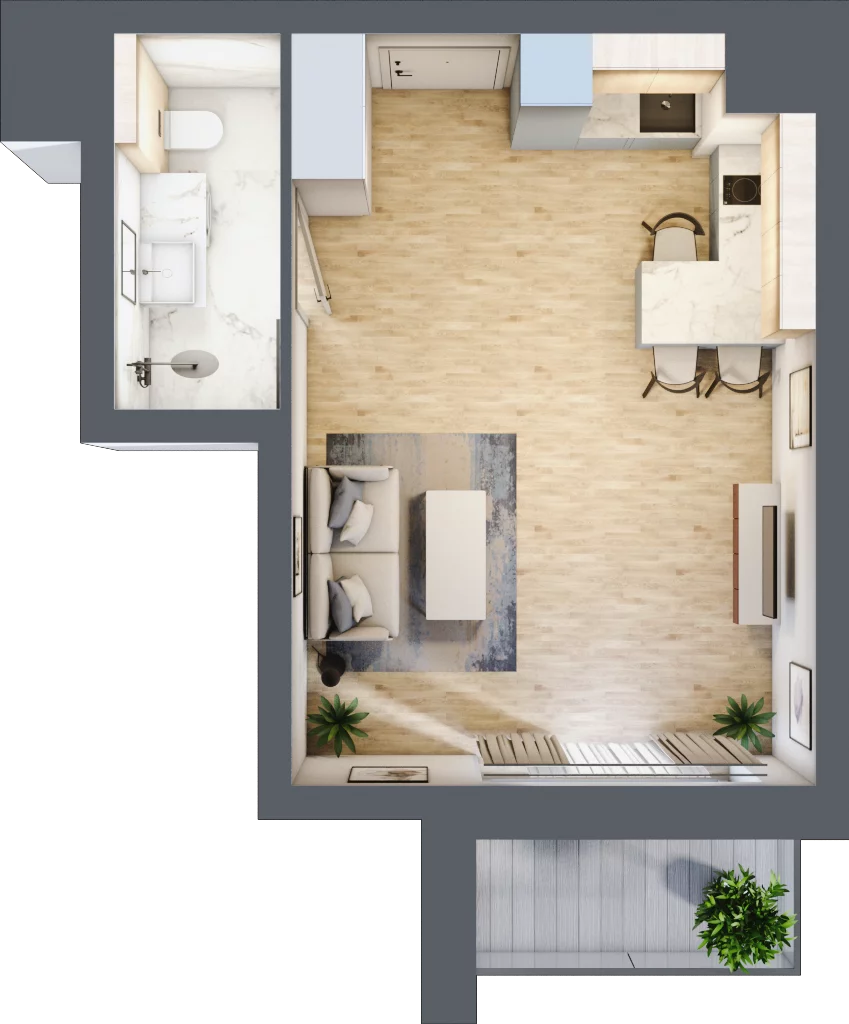 1 pokój, apartament 31,37 m², piętro 5, oferta nr A/6/06, Sand and Sky Apartments, Międzyzdroje, ul. Gryfa Pomorskiego