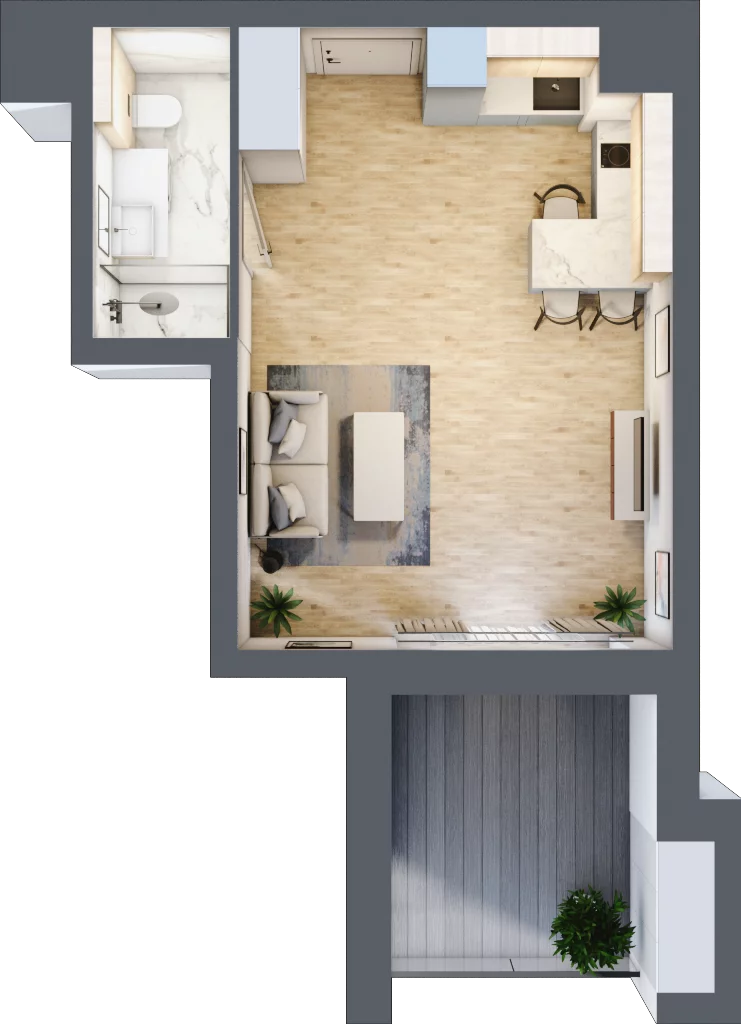 1 pokój, apartament inwestycyjny 31,37 m², piętro 1, oferta nr A/2/08, Sand and Sky Apartments, Międzyzdroje, ul. Gryfa Pomorskiego