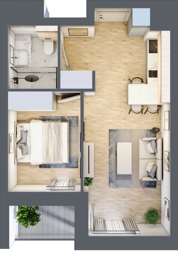 2 pokoje, apartament inwestycyjny 35,94 m², piętro 3, oferta nr A/4/06, Sand and Sky Apartments, Międzyzdroje, ul. Gryfa Pomorskiego