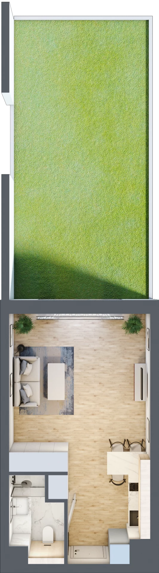 1 pokój, apartament 32,69 m², parter, oferta nr A/1/01, Sand and Sky Apartments, Międzyzdroje, ul. Gryfa Pomorskiego