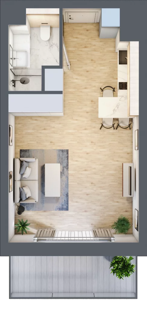 1 pokój, apartament inwestycyjny 33,21 m², piętro 3, oferta nr A/4/09, Sand and Sky Apartments, Międzyzdroje, ul. Gryfa Pomorskiego