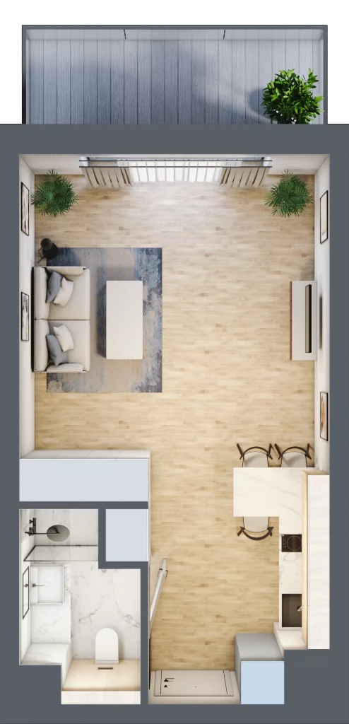 1 pokój, apartament inwestycyjny 33,59 m², piętro 4, oferta nr A/5/02, Sand and Sky Apartments, Międzyzdroje, ul. Gryfa Pomorskiego
