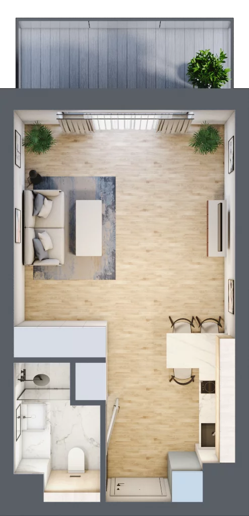 1 pokój, apartament inwestycyjny 33,40 m², piętro 2, oferta nr A/3/02, Sand and Sky Apartments, Międzyzdroje, ul. Gryfa Pomorskiego