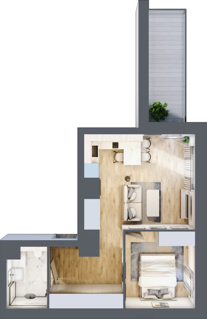 2 pokoje, apartament 39,74 m², piętro 4, oferta nr B/5/04, Sand and Sky Apartments, Międzyzdroje, ul. Gryfa Pomorskiego