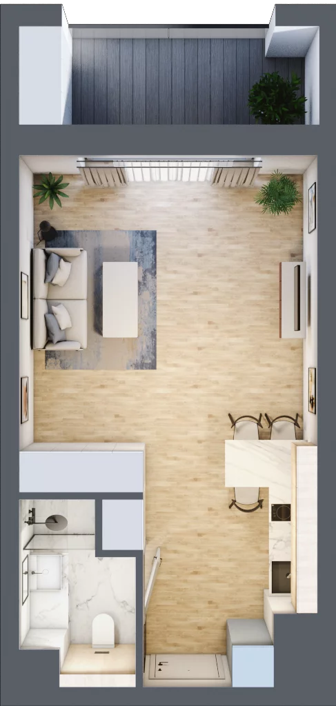 1 pokój, apartament inwestycyjny 33,12 m², piętro 4, oferta nr B/5/09, Sand and Sky Apartments, Międzyzdroje, ul. Gryfa Pomorskiego