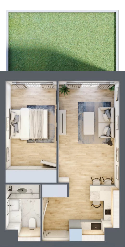 2 pokoje, apartament inwestycyjny 42,22 m², parter, oferta nr B/1/09, Sand and Sky Apartments, Międzyzdroje, ul. Gryfa Pomorskiego