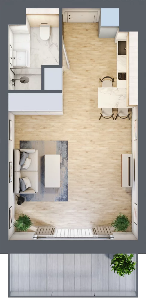 1 pokój, apartament inwestycyjny 33,50 m², piętro 2, oferta nr B/3/02, Sand and Sky Apartments, Międzyzdroje, ul. Gryfa Pomorskiego