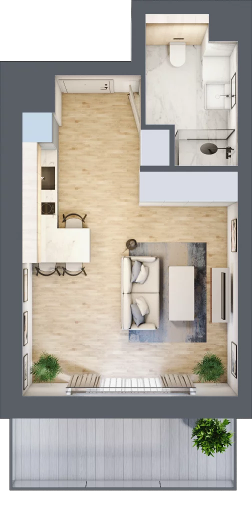 1 pokój, apartament inwestycyjny 30,42 m², piętro 2, oferta nr B/3/01, Sand and Sky Apartments, Międzyzdroje, ul. Gryfa Pomorskiego