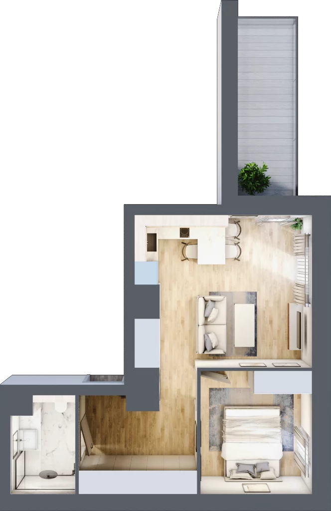 2 pokoje, apartament 39,74 m², piętro 5, oferta nr B/6/03, Sand and Sky Apartments, Międzyzdroje, ul. Gryfa Pomorskiego