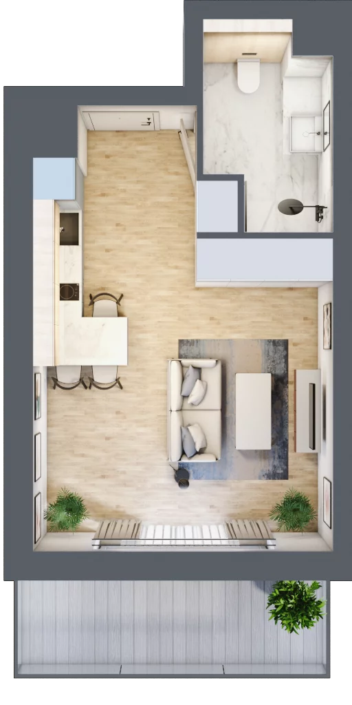 1 pokój, apartament inwestycyjny 30,46 m², piętro 4, oferta nr B/5/01, Sand and Sky Apartments, Międzyzdroje, ul. Gryfa Pomorskiego