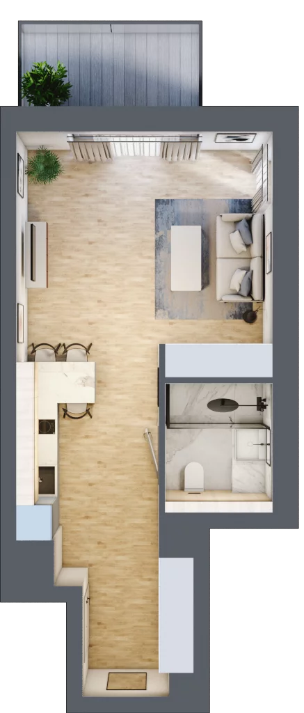1 pokój, apartament inwestycyjny 34,91 m², piętro 4, oferta nr B/5/08, Sand and Sky Apartments, Międzyzdroje, ul. Gryfa Pomorskiego