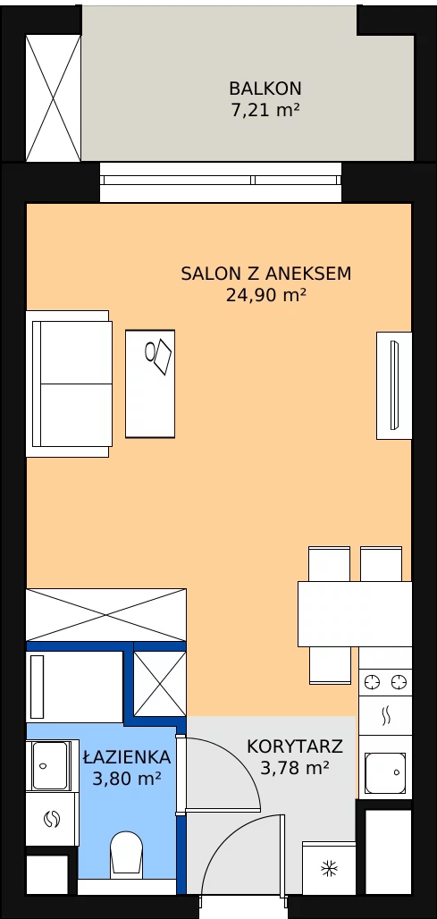 Zalety apartamentu 32.48 m², B/3/10