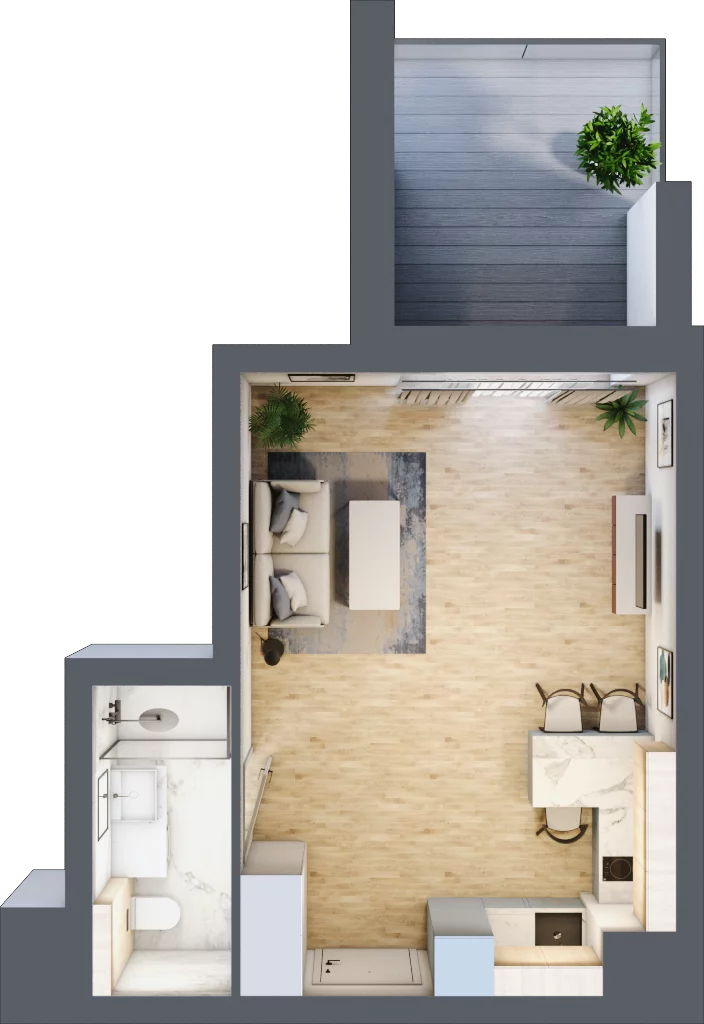 1 pokój, apartament 31,37 m², piętro 5, oferta nr B/6/06, Sand and Sky Apartments, Międzyzdroje, ul. Gryfa Pomorskiego