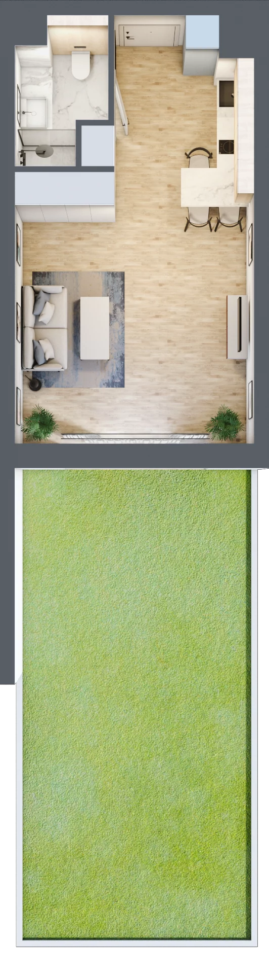 1 pokój, apartament inwestycyjny 33,31 m², parter, oferta nr B/1/01, Sand and Sky Apartments, Międzyzdroje, ul. Gryfa Pomorskiego