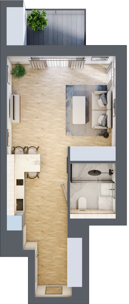 1 pokój, apartament inwestycyjny 35,35 m², piętro 1, oferta nr B/2/09, Sand and Sky Apartments, Międzyzdroje, ul. Gryfa Pomorskiego