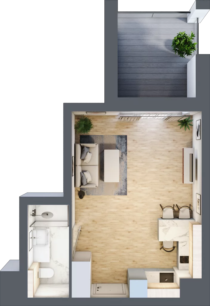 1 pokój, apartament inwestycyjny 31,83 m², piętro 4, oferta nr B/5/07, Sand and Sky Apartments, Międzyzdroje, ul. Gryfa Pomorskiego