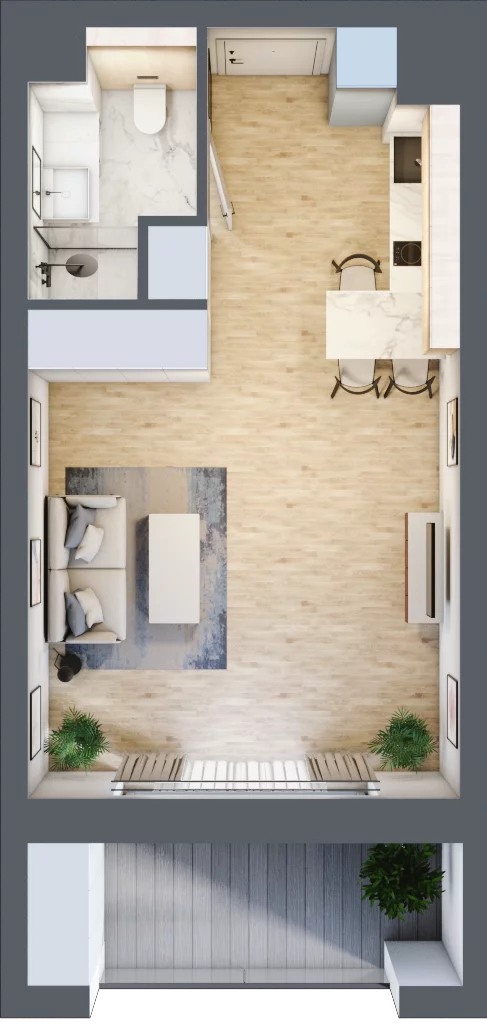 1 pokój, apartament inwestycyjny 33,43 m², piętro 1, oferta nr B/2/02, Sand and Sky Apartments, Międzyzdroje, ul. Gryfa Pomorskiego