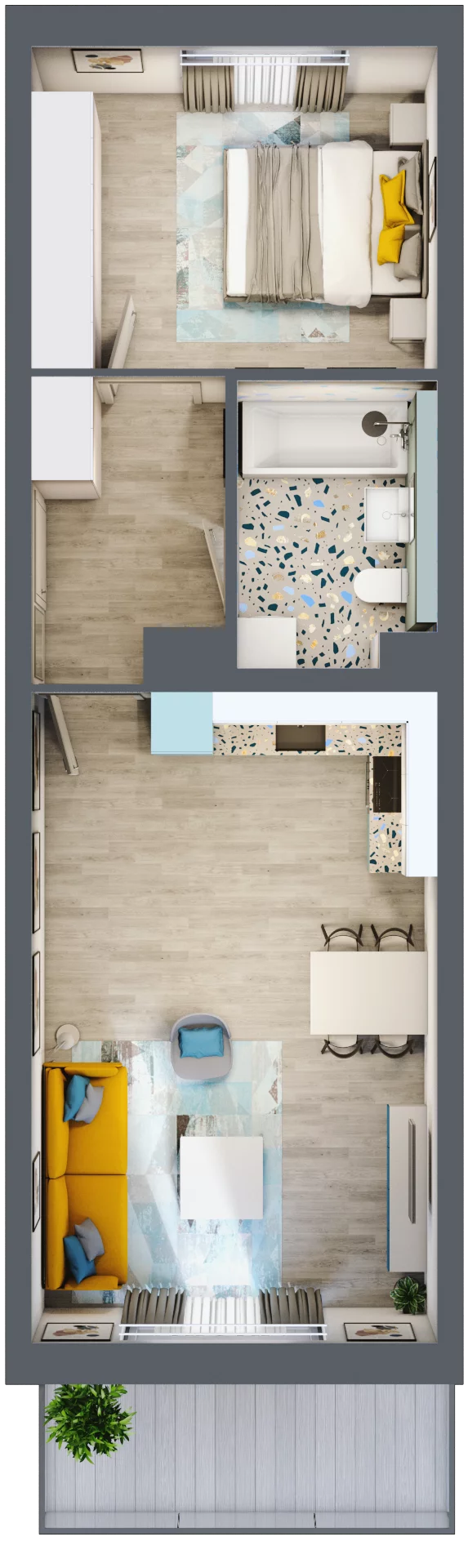2 pokoje, mieszkanie 47,32 m², parter, oferta nr bud-1-M-13, Osiedle Łęczycka - etap III, Elbląg, Dębica, ul. Łęczycka