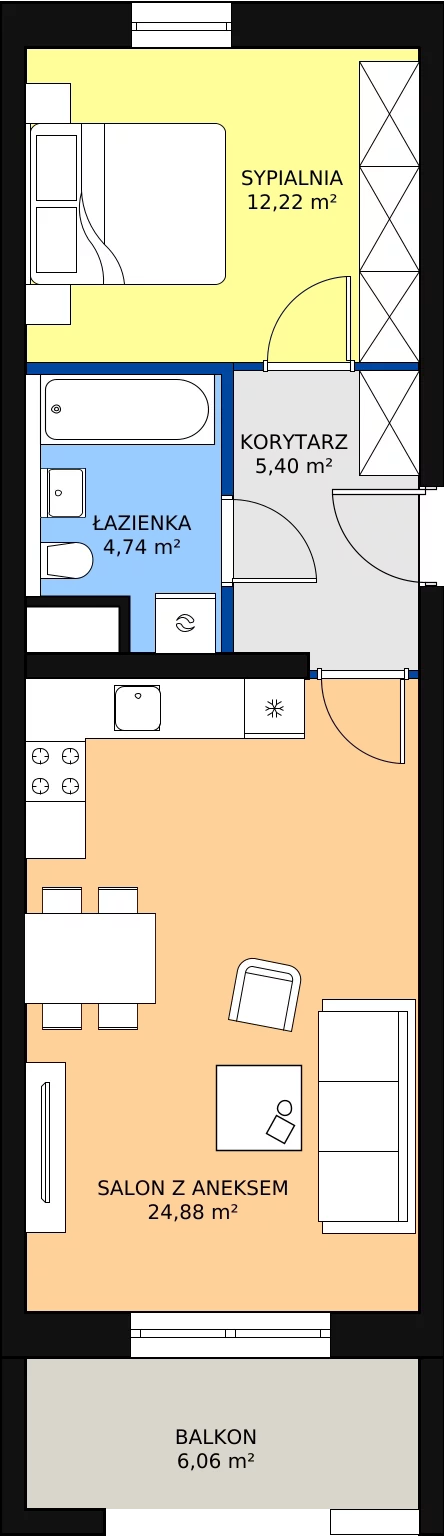 Zalety mieszkania 47.24 m², bud-2-M-53