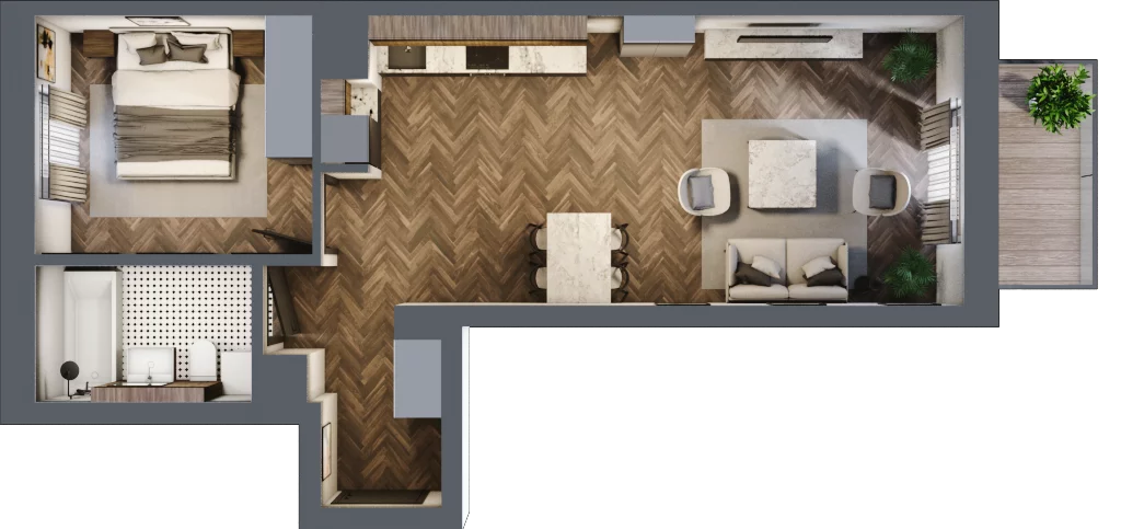 2 pokoje, mieszkanie 48,94 m², parter, oferta nr 1-13, Sokola, Olsztyn, Gutkowo, ul. Sokola