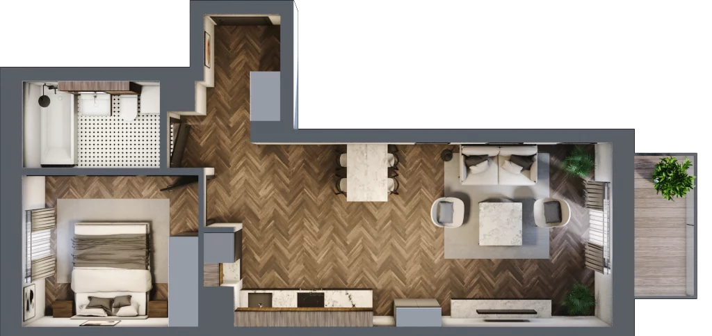 2 pokoje, mieszkanie 48,94 m², parter, oferta nr 1-4, Sokola, Olsztyn, Gutkowo, ul. Sokola
