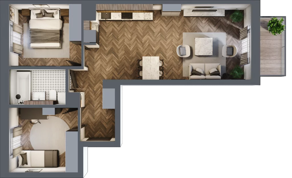 3 pokoje, mieszkanie 60,35 m², piętro 1, oferta nr 1-17, Sokola, Olsztyn, Gutkowo, ul. Sokola