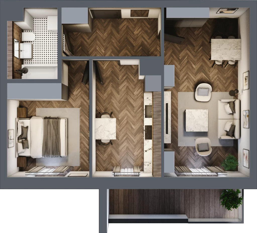 3 pokoje, mieszkanie 54,08 m², piętro 1, oferta nr 1-6, Sokola, Olsztyn, Gutkowo, ul. Sokola