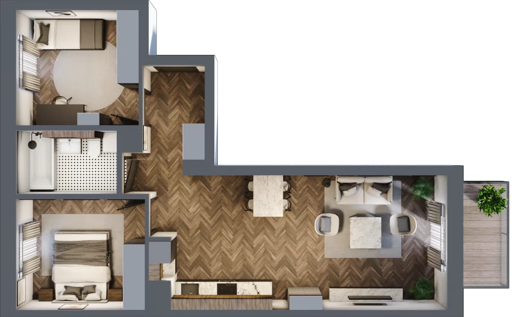 3 pokoje, mieszkanie 60,35 m², piętro 1, oferta nr 1-8, Sokola, Olsztyn, Gutkowo, ul. Sokola