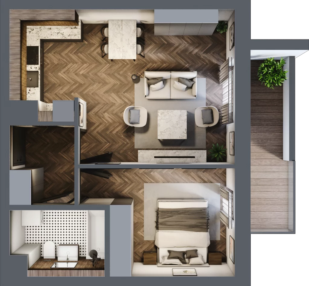 2 pokoje, mieszkanie 45,18 m², piętro 2, oferta nr 1-22, Sokola, Olsztyn, Gutkowo, ul. Sokola