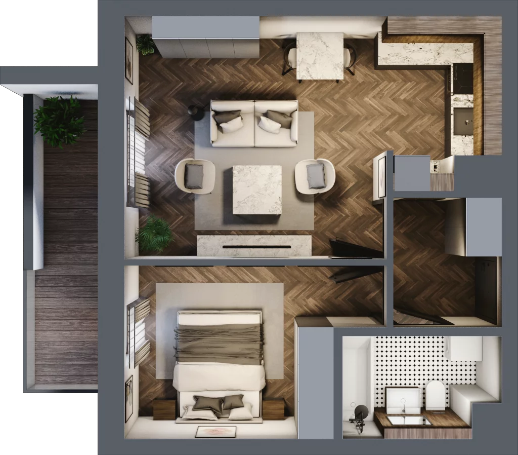 2 pokoje, mieszkanie 42,35 m², piętro 1, oferta nr 2-9, Sokola, Olsztyn, Gutkowo, ul. Sokola