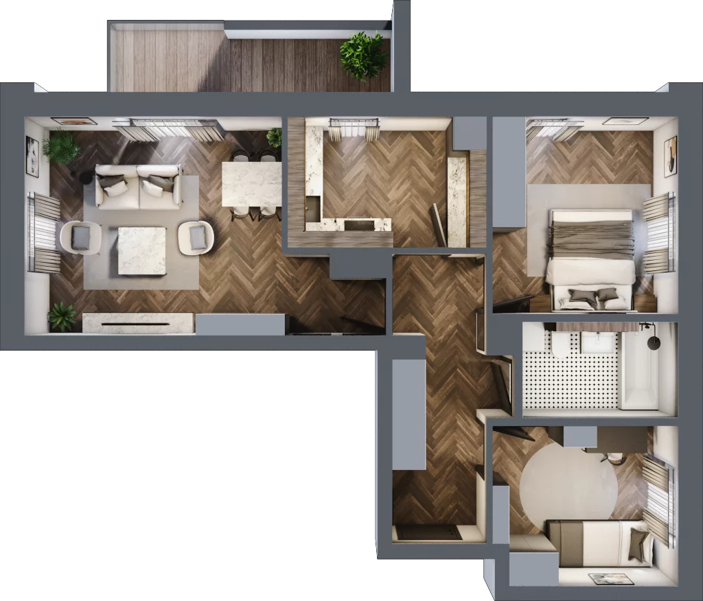 3 pokoje, mieszkanie 63,85 m², piętro 1, oferta nr 2-23, Sokola, Olsztyn, Gutkowo, ul. Sokola